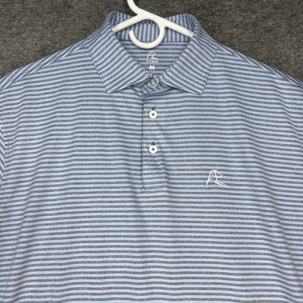 Rhoback Blue and White Striped Polo Shirt
